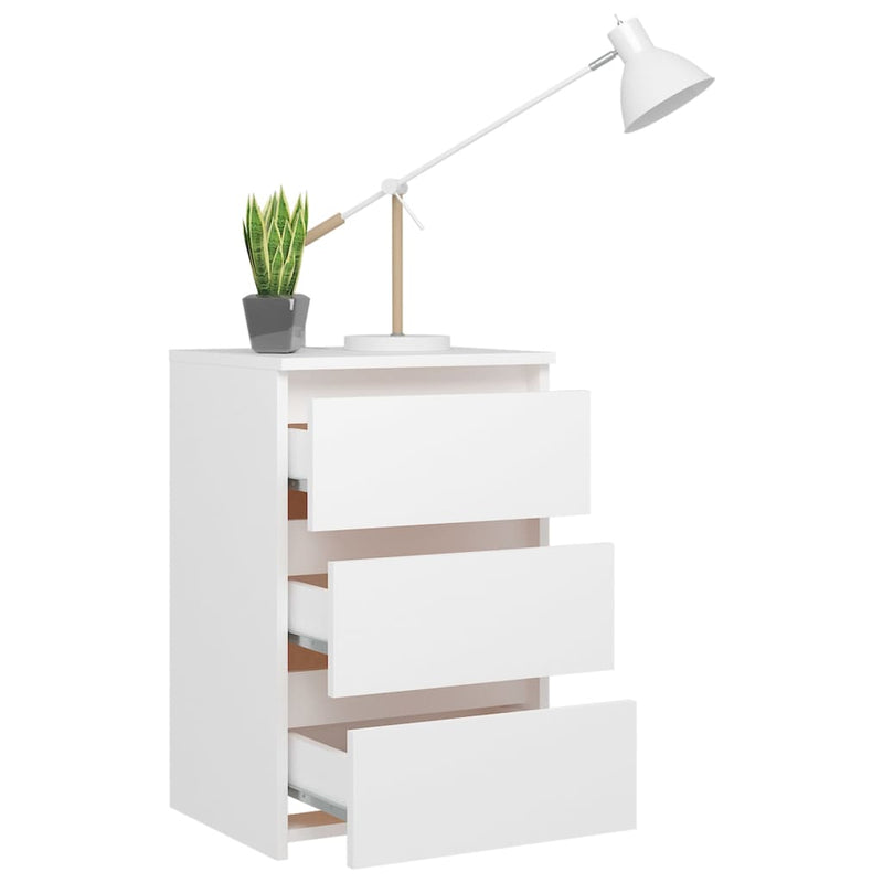 vidaXL 2 db fehér szerelt fa éjjeliszekrény 40 x 35 x 62,5 cm