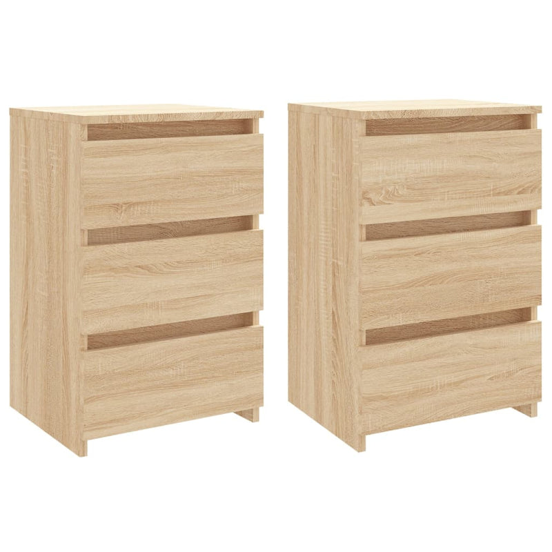 vidaXL 2 db sonoma tölgy színű szerelt fa éjjeliszekrény 40x35x62,5 cm