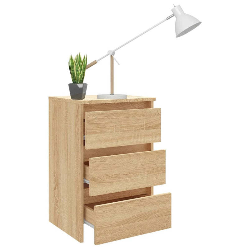 vidaXL 2 db sonoma tölgy színű szerelt fa éjjeliszekrény 40x35x62,5 cm