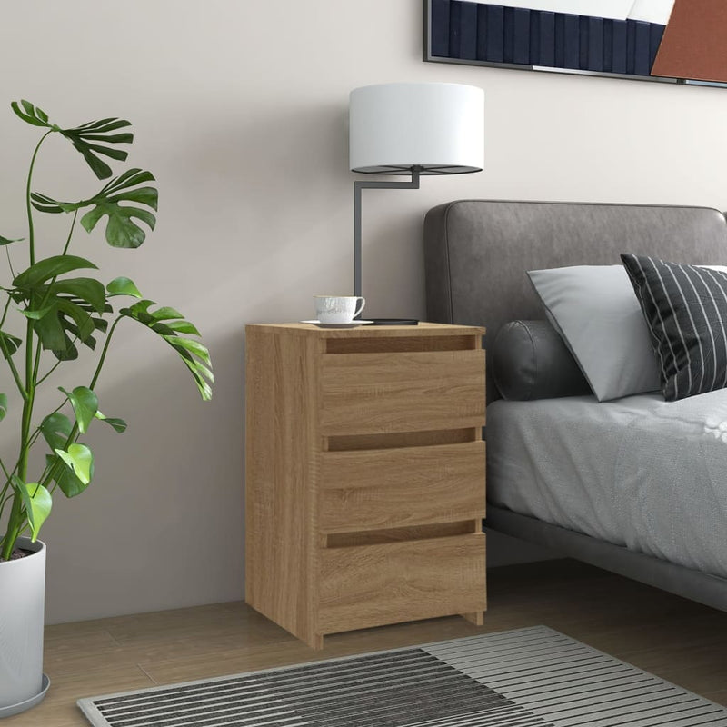 vidaXL 2 db sonoma tölgy színű szerelt fa éjjeliszekrény 40x35x62,5 cm