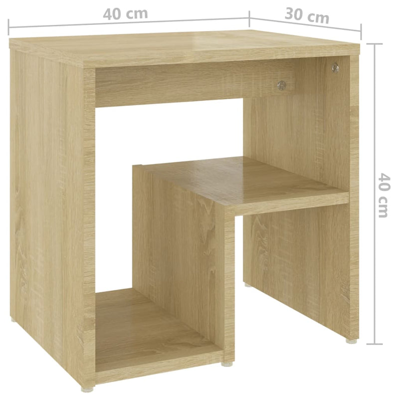 vidaXL 2 db sonoma tölgy színű szerelt fa éjjeliszekrény 40x30x40 cm