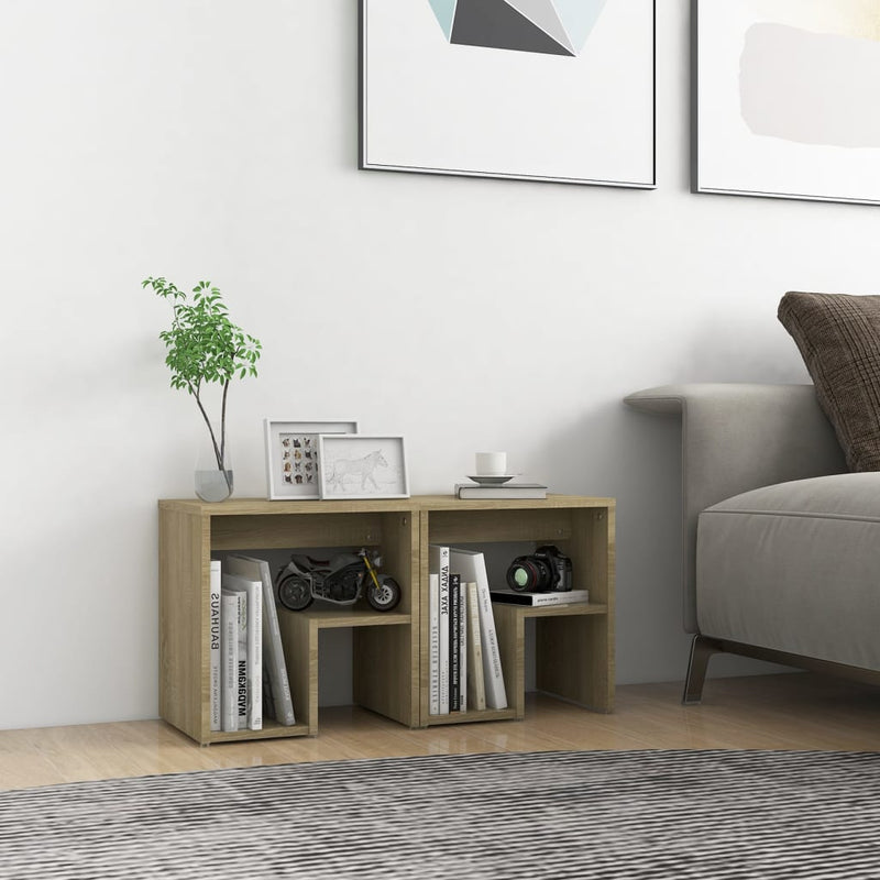 vidaXL 2 db sonoma tölgy színű szerelt fa éjjeliszekrény 40x30x40 cm