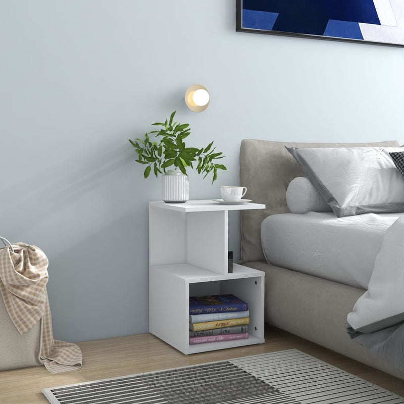 vidaXL 2 db fehér szerelt fa éjjeliszekrény 35 x 35 x 55 cm