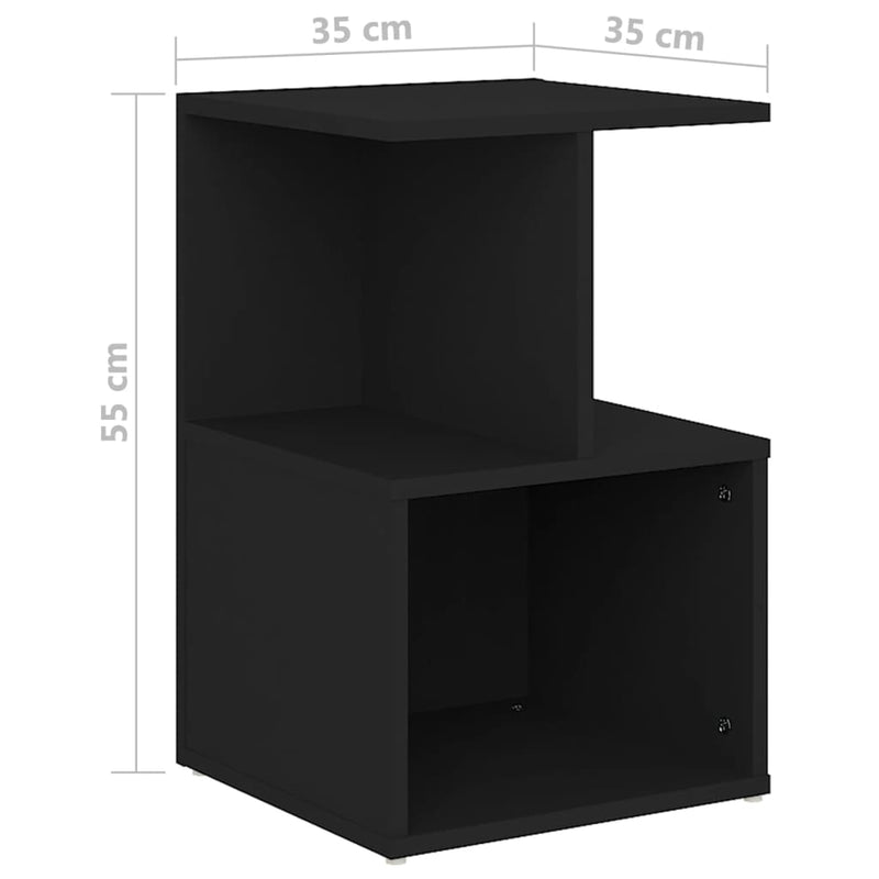 vidaXL fekete szerelt fa éjjeliszekrény 35 x 35 x 55 cm