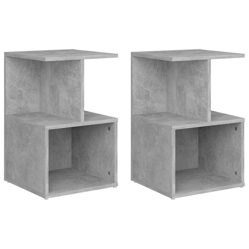 vidaXL 2 db betonszürke szerelt fa éjjeliszekrény 35 x 35 x 55 cm
