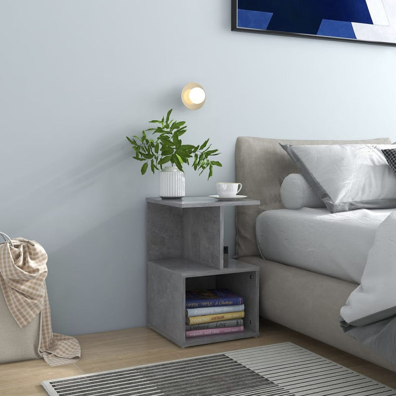 vidaXL 2 db betonszürke szerelt fa éjjeliszekrény 35 x 35 x 55 cm