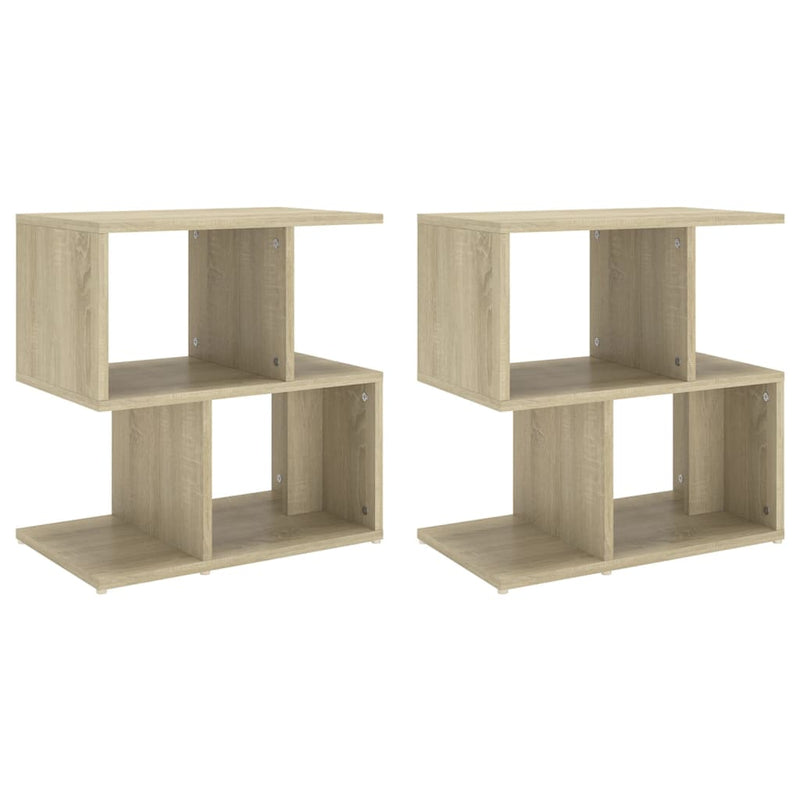 vidaXL 2 db sonoma tölgy színű szerelt fa éjjeliszekrény 50x30x51,5 cm