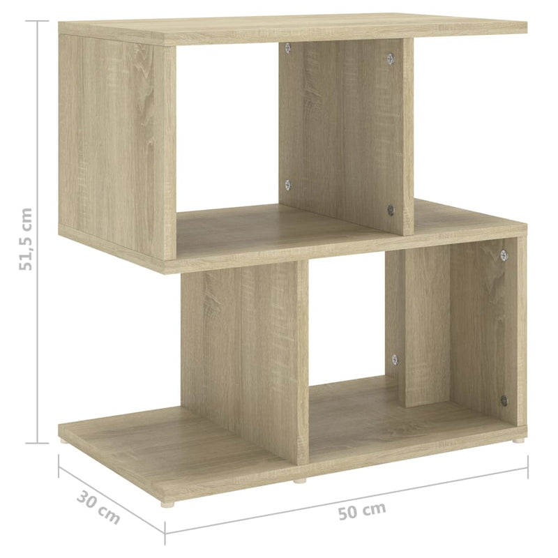 vidaXL 2 db sonoma tölgy színű szerelt fa éjjeliszekrény 50x30x51,5 cm