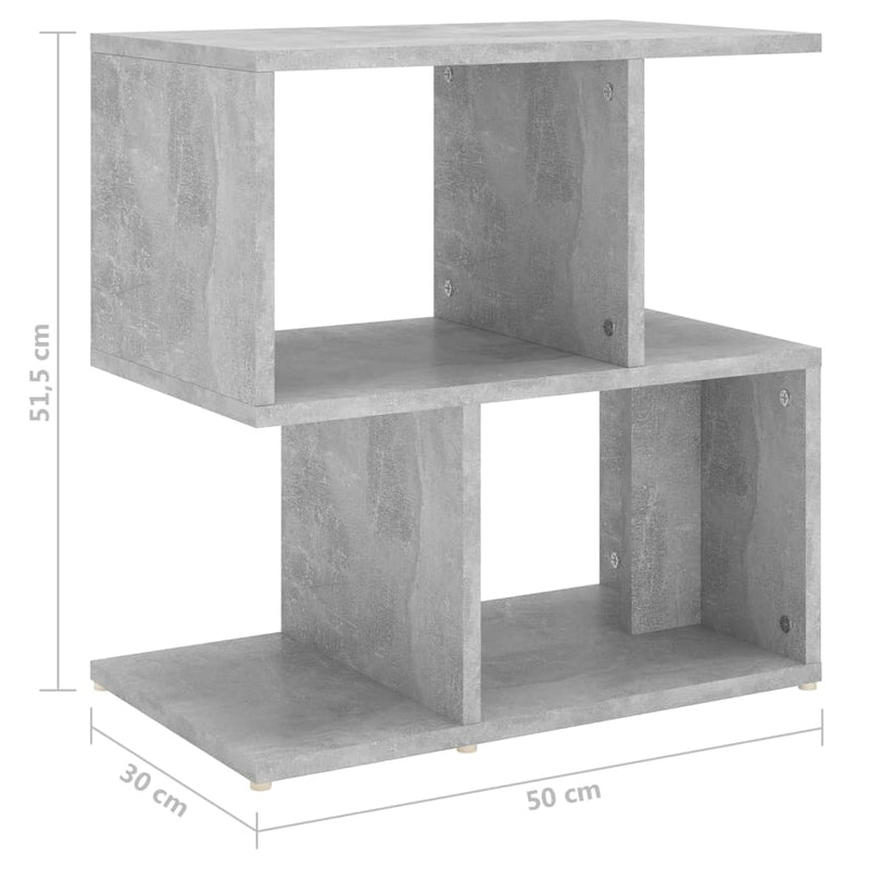 vidaXL 2 db betonszürke szerelt fa éjjeliszekrény 50 x 30 x 51,5 cm