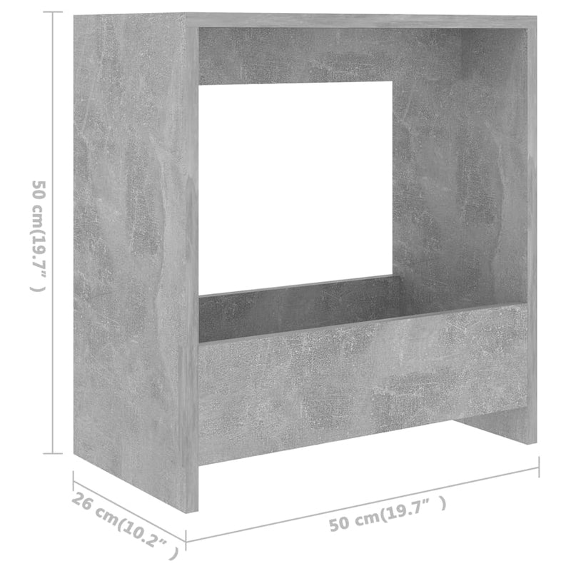 vidaXL betonszürke forgácslap kisasztal 50 x 26 x 50 cm