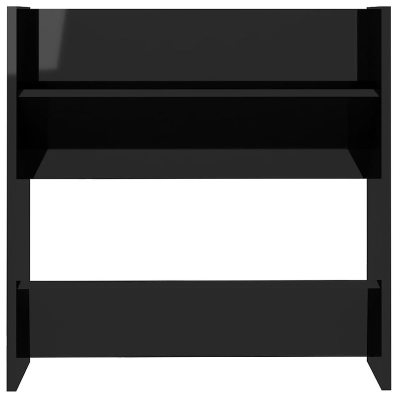 vidaXL 4 db magasfényű fekete szerelt fa fali cipősszekrény 60x18x60cm