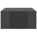 vidaXL 4 db magasfényű szürke szerelt fa dohányzóasztal 33x33x33 cm