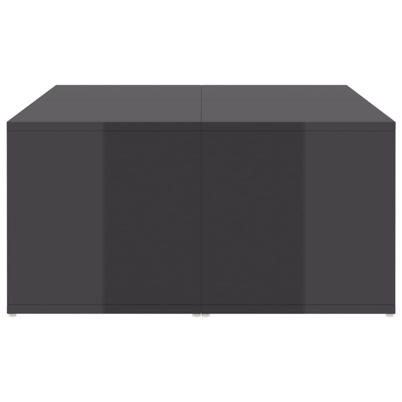 vidaXL 4 db magasfényű szürke szerelt fa dohányzóasztal 33x33x33 cm