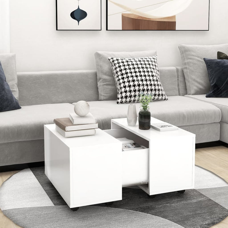 vidaXL fehér szerelt fa dohányzóasztal 60 x 60 x 38 cm