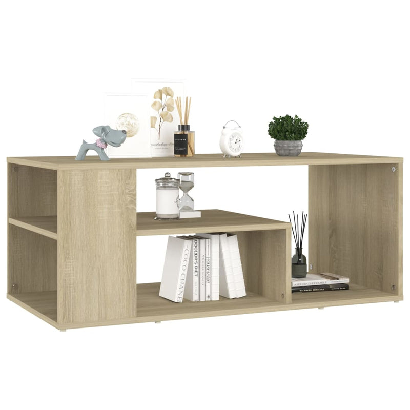 vidaXL sonoma tölgy színű szerelt fa dohányzóasztal 100x50x40 cm