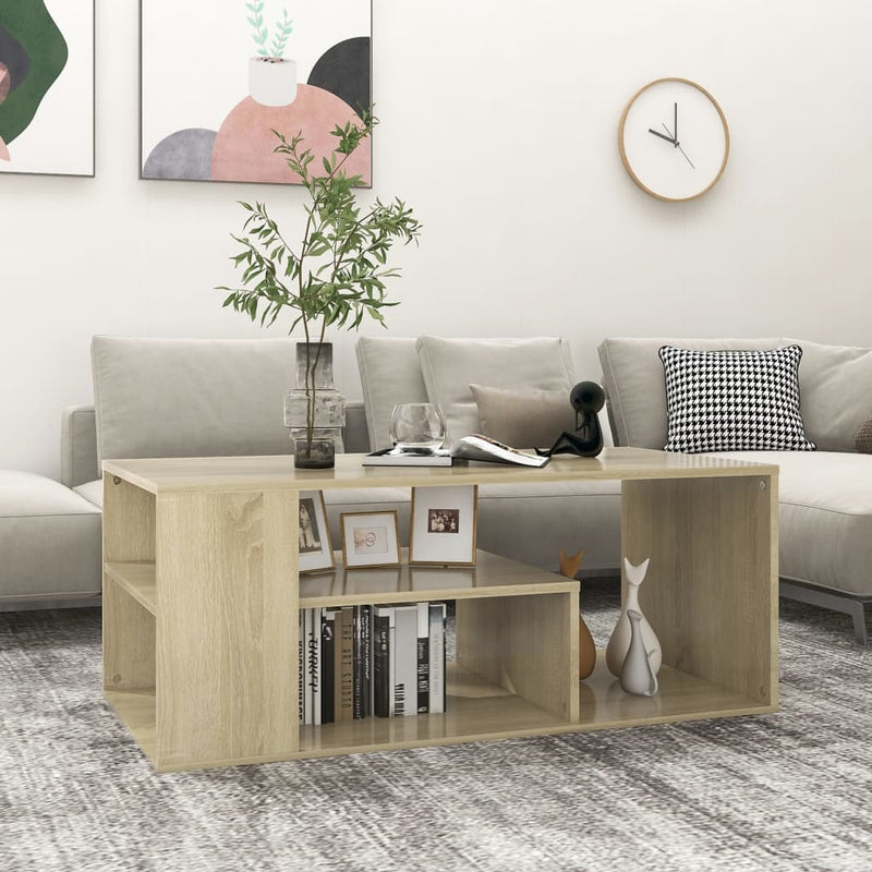vidaXL sonoma tölgy színű szerelt fa dohányzóasztal 100x50x40 cm