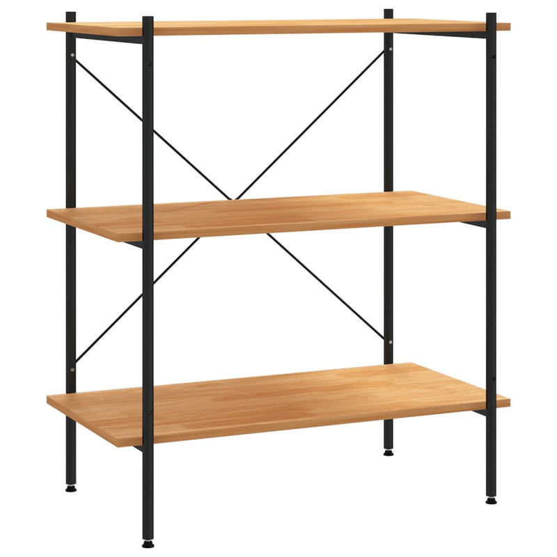 vidaXL fekete és tölgyfa 3 szintes polcrendszer 80x40x92 cm