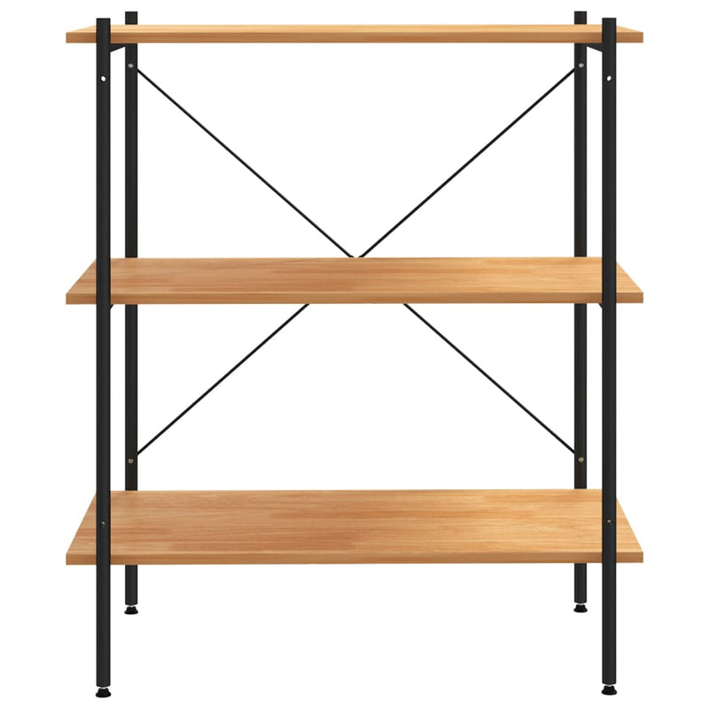 vidaXL fekete és tölgyfa 3 szintes polcrendszer 80x40x92 cm