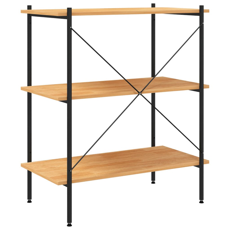vidaXL fekete és tölgyfa 3 szintes polcrendszer 80x40x92 cm
