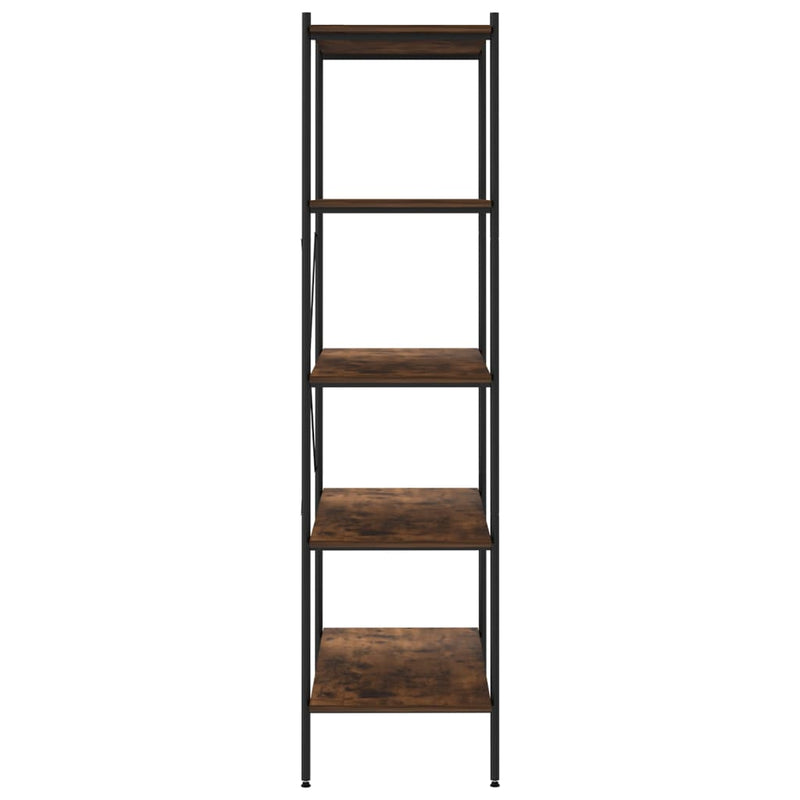vidaXL fekete és sötét faszínű 4 szintes polcrendszer 80 x 40 x 163 cm
