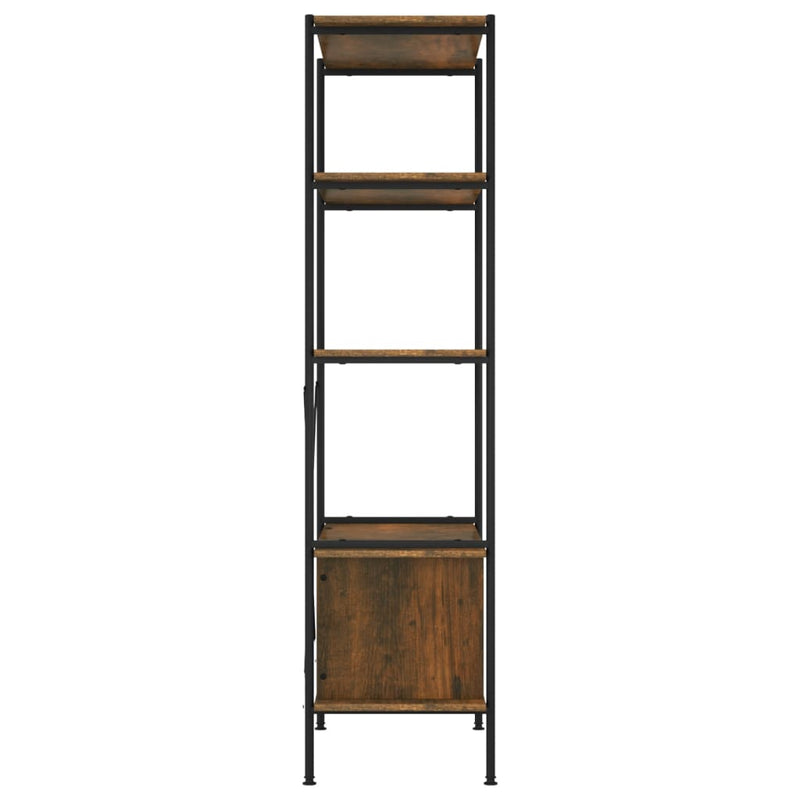 vidaXL 5 szintes acél és szerelt fa polc szekrénnyel 80x40x163 cm