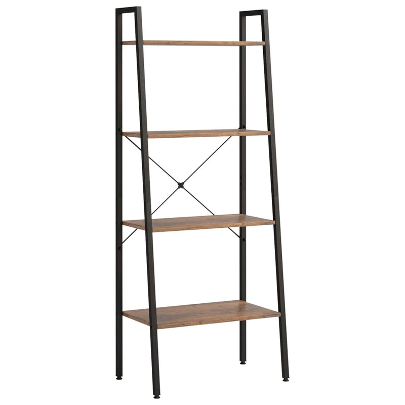 vidaXL 4 szintes sötétbarna és fekete állópolc 56 x 35 x 140 cm
