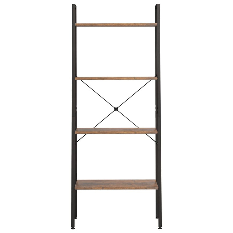 vidaXL 4 szintes sötétbarna és fekete állópolc 56 x 35 x 140 cm