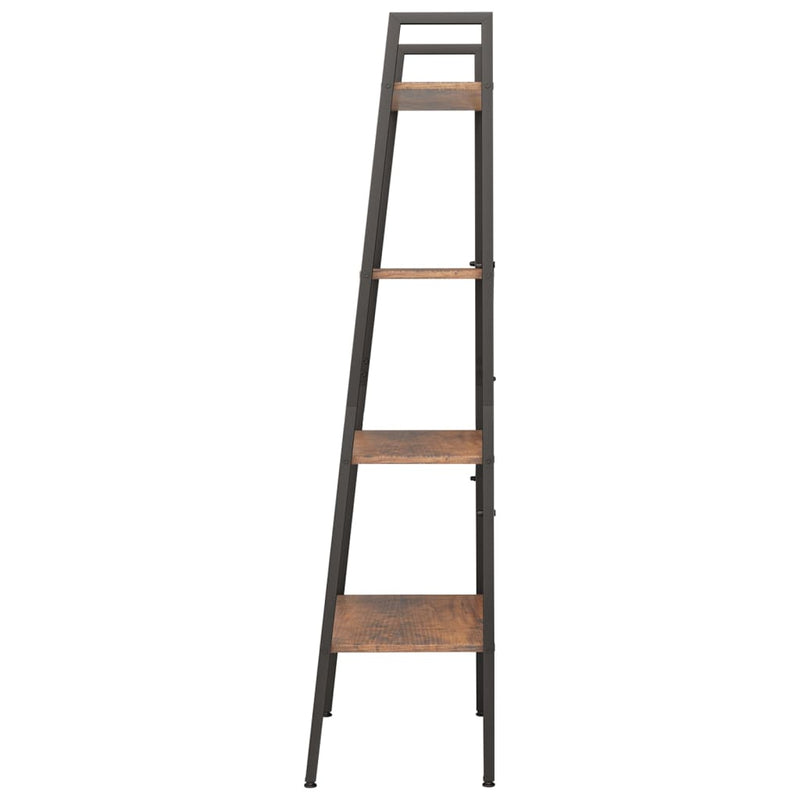 vidaXL 4 szintes sötétbarna és fekete állópolc 56 x 35 x 140 cm