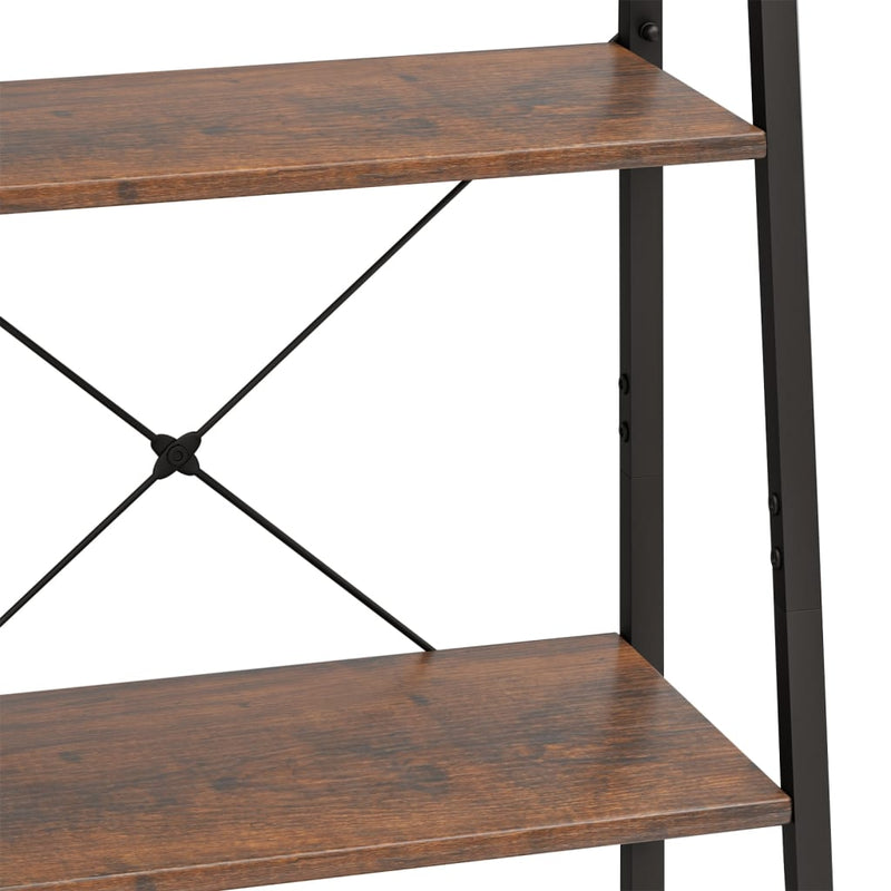 vidaXL 4 szintes sötétbarna és fekete állópolc 56 x 35 x 140 cm