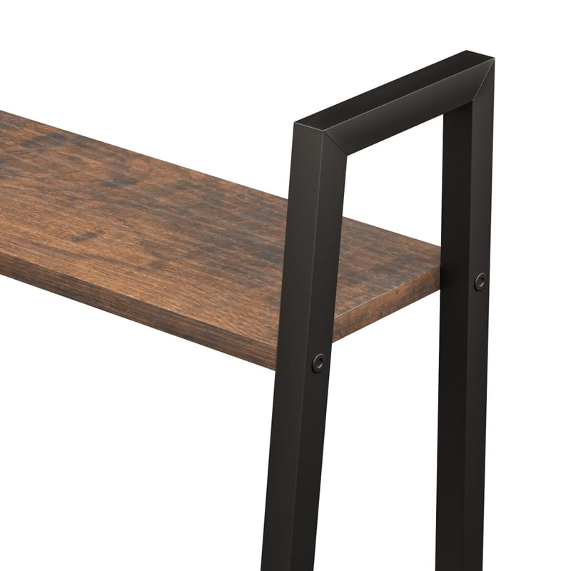 vidaXL 4 szintes sötétbarna és fekete állópolc 56 x 35 x 140 cm