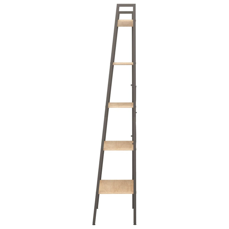 vidaXL 5-szintes világosbarna-fekete állópolc 56x35x174 cm