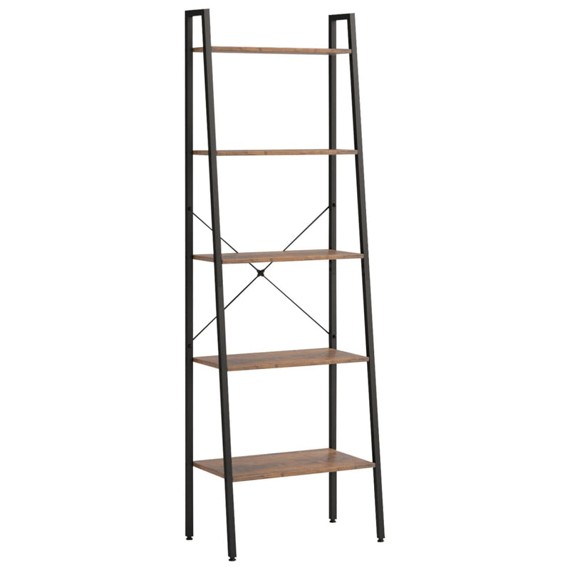 vidaXL 5 szintes sötétbarna és fekete állópolc 56 x 35 x 174 cm