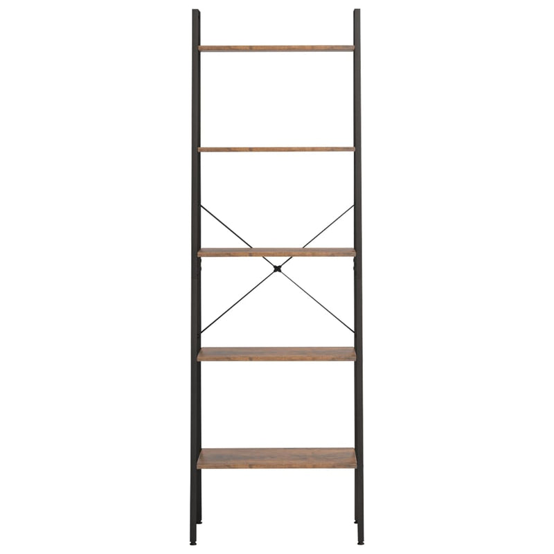 vidaXL 5 szintes sötétbarna és fekete állópolc 56 x 35 x 174 cm