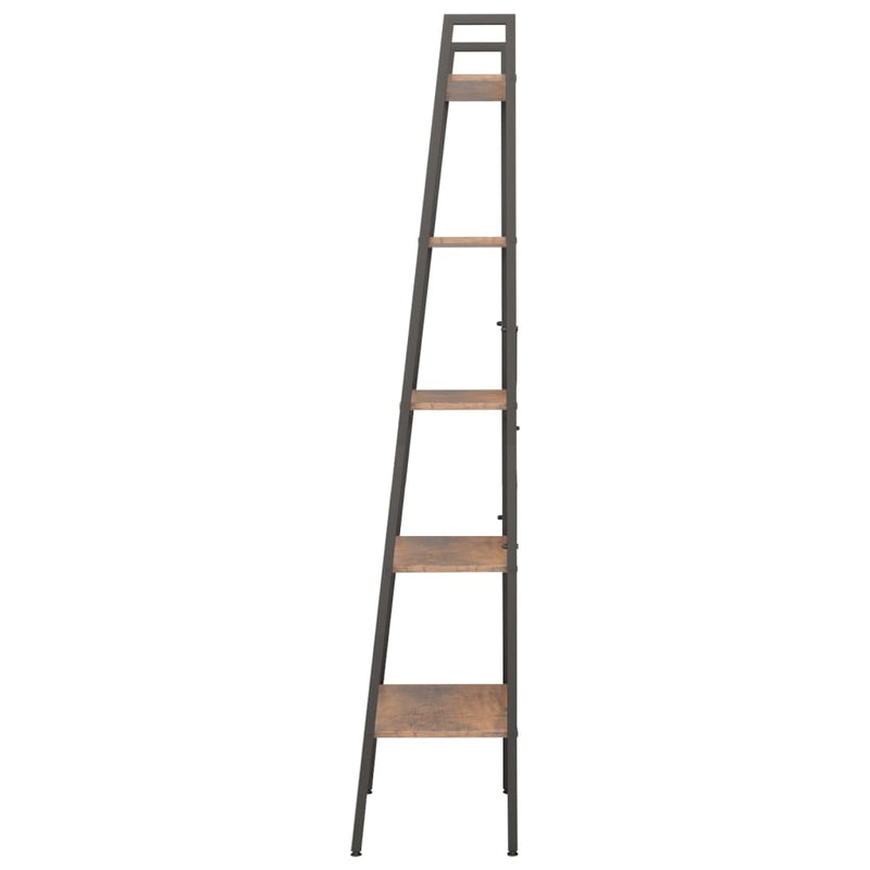 vidaXL 5 szintes sötétbarna és fekete állópolc 56 x 35 x 174 cm