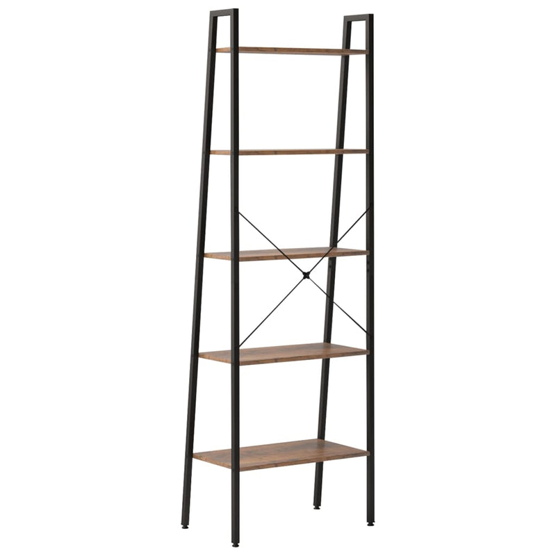 vidaXL 5 szintes sötétbarna és fekete állópolc 56 x 35 x 174 cm