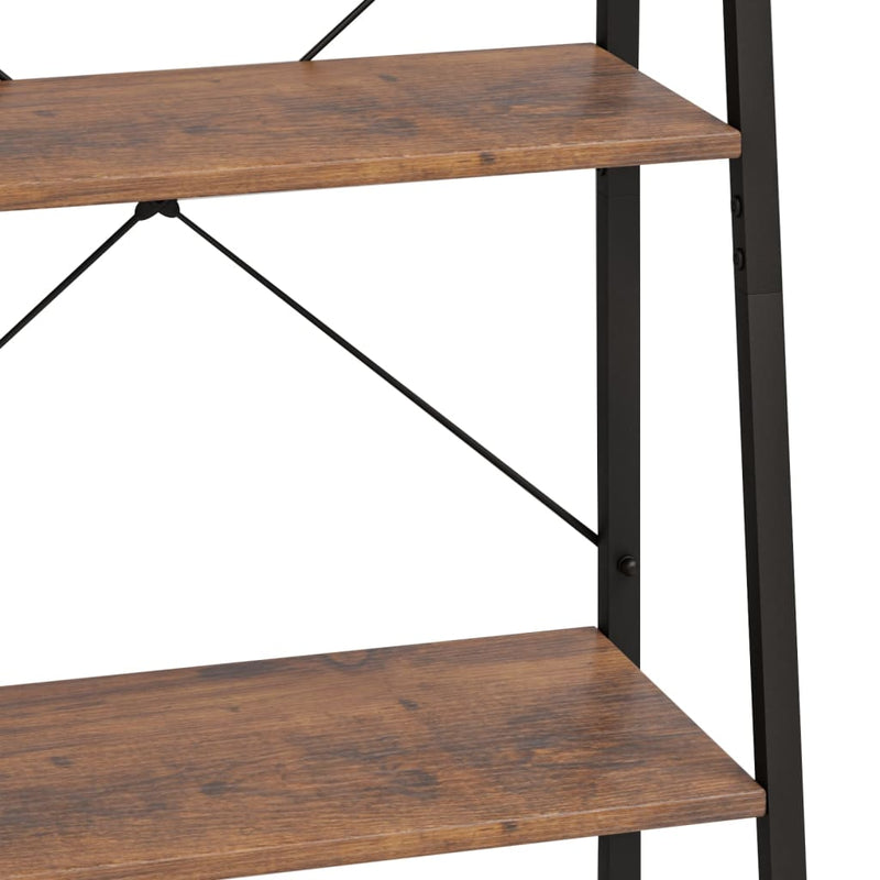 vidaXL 5 szintes sötétbarna és fekete állópolc 56 x 35 x 174 cm