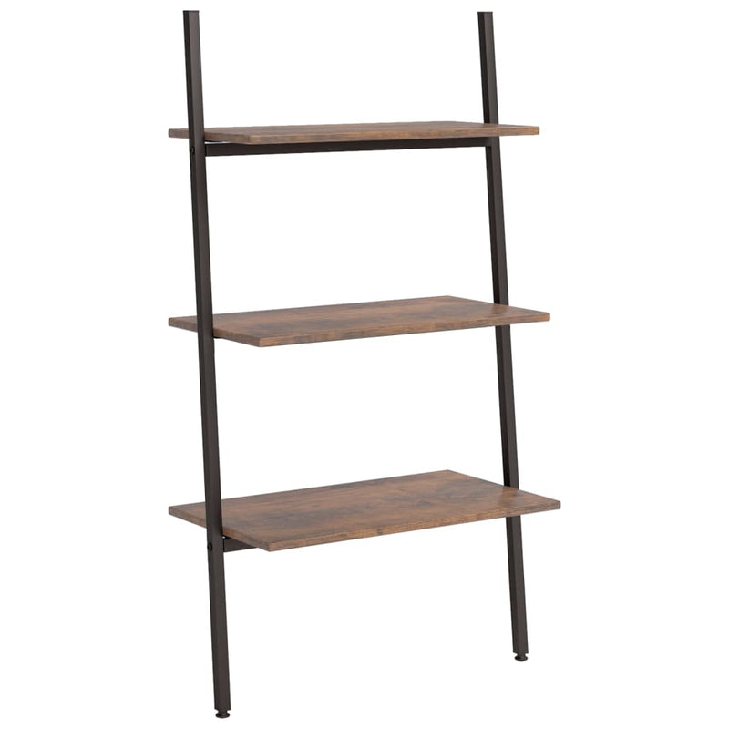 vidaXL 3 szintes sötétbarna és fekete létrapolc 64 x 34 x 116 cm