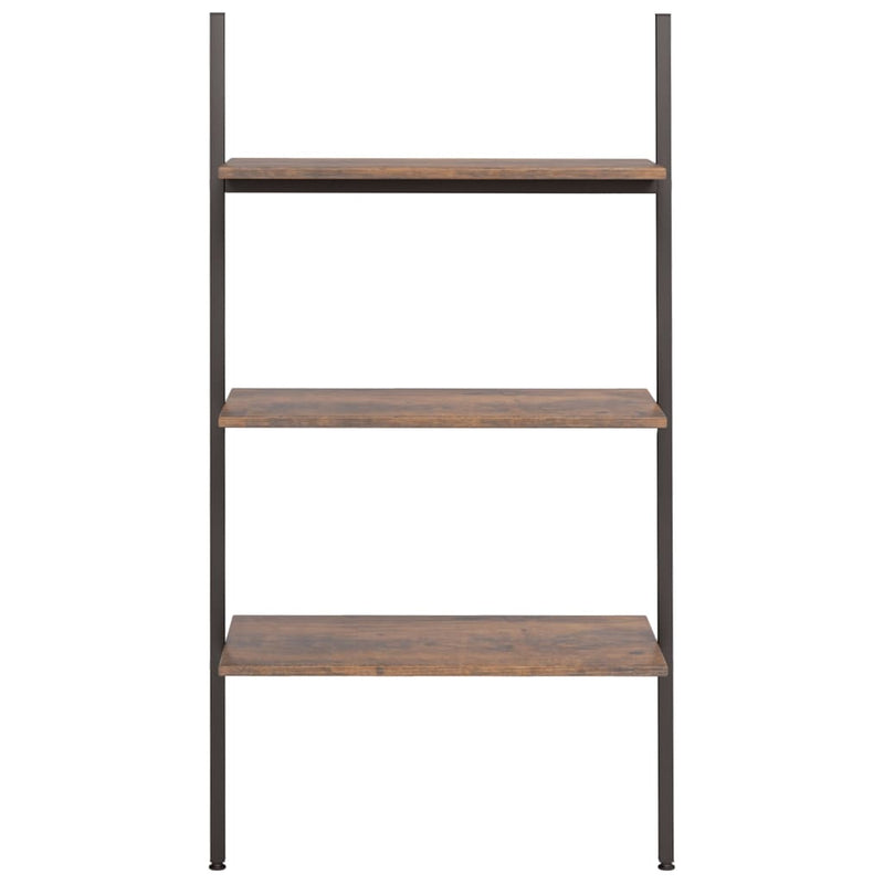 vidaXL 3 szintes sötétbarna és fekete létrapolc 64 x 34 x 116 cm