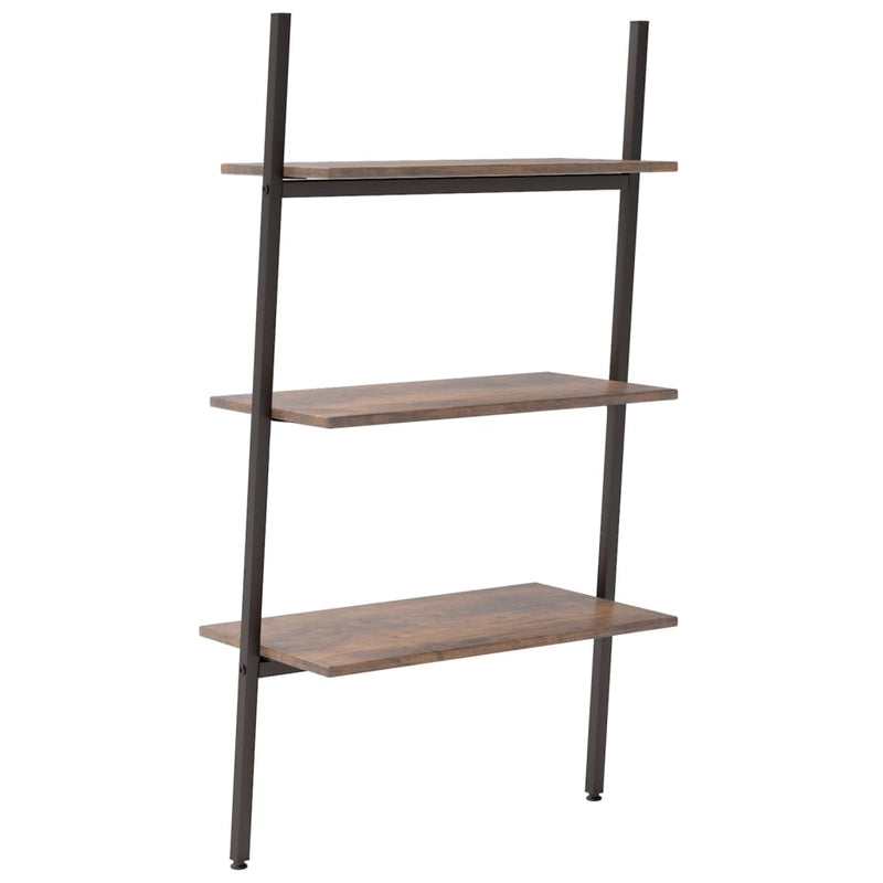 vidaXL 3 szintes sötétbarna és fekete létrapolc 64 x 34 x 116 cm