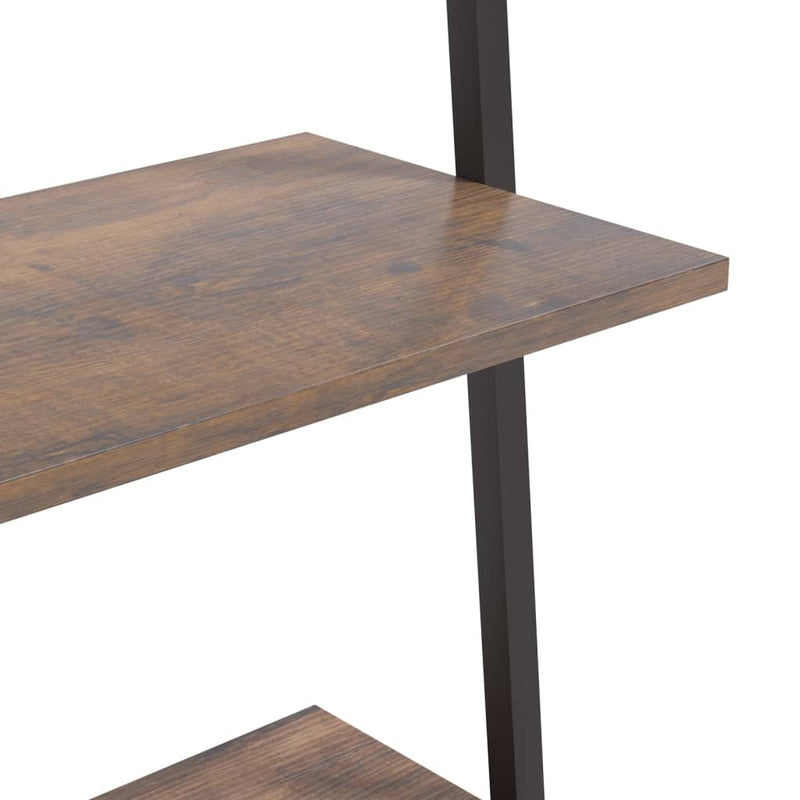 vidaXL 3 szintes sötétbarna és fekete létrapolc 64 x 34 x 116 cm
