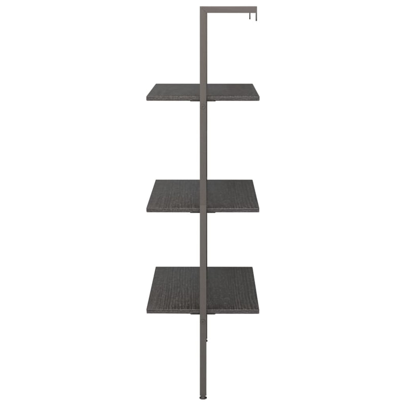 vidaXL 3 szintes fekete létrapolc 64 x 35 x 120,5 cm