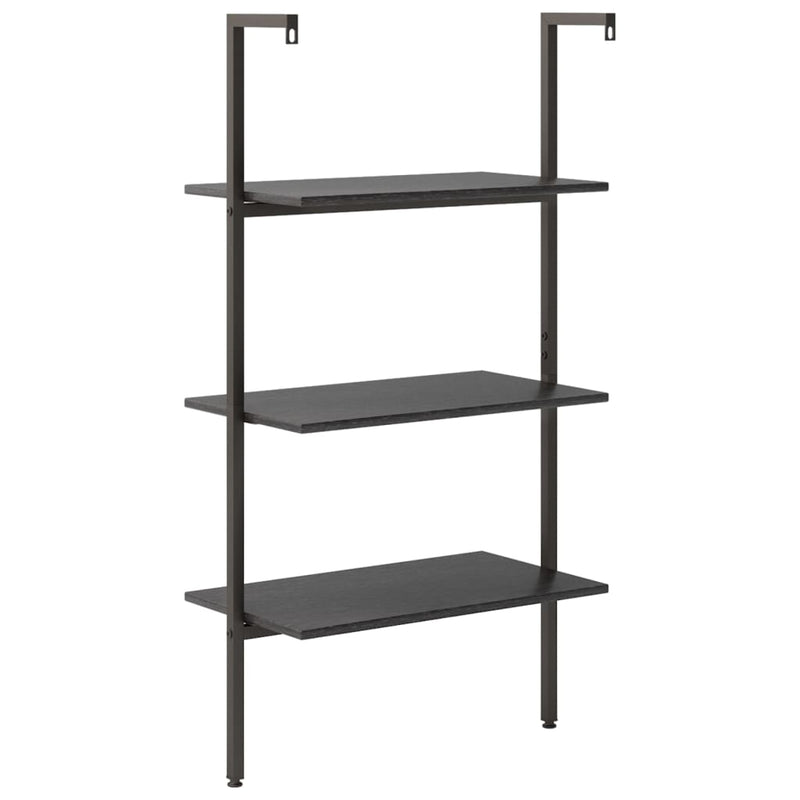vidaXL 3 szintes fekete létrapolc 64 x 35 x 120,5 cm