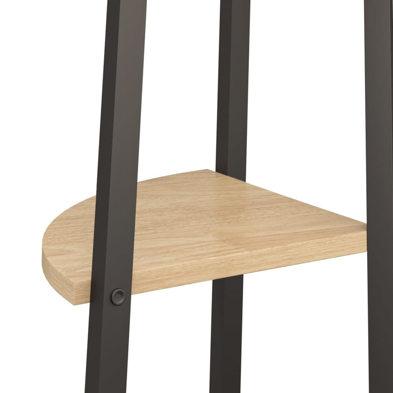 vidaXL 3 szintes világosbarna és fekete sarokpolc 45,5 x 31,5 x 120 cm