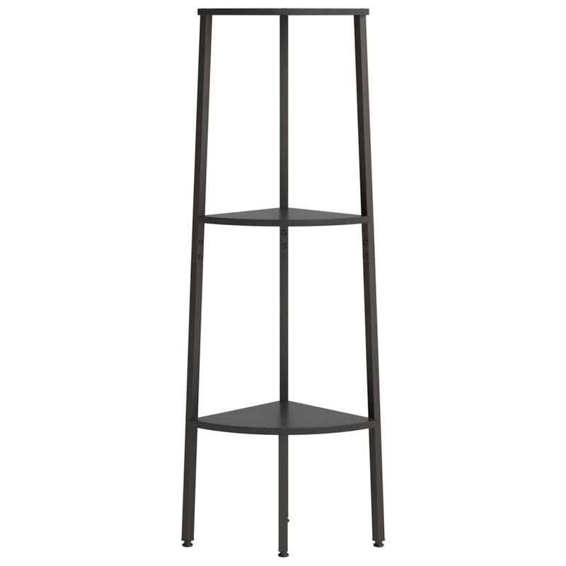 vidaXL 3 szintes fekete sarokpolc 45,5 x 31,5 x 120 cm