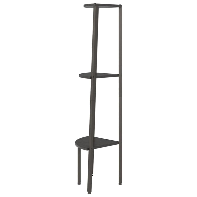 vidaXL 3 szintes fekete sarokpolc 45,5 x 31,5 x 120 cm