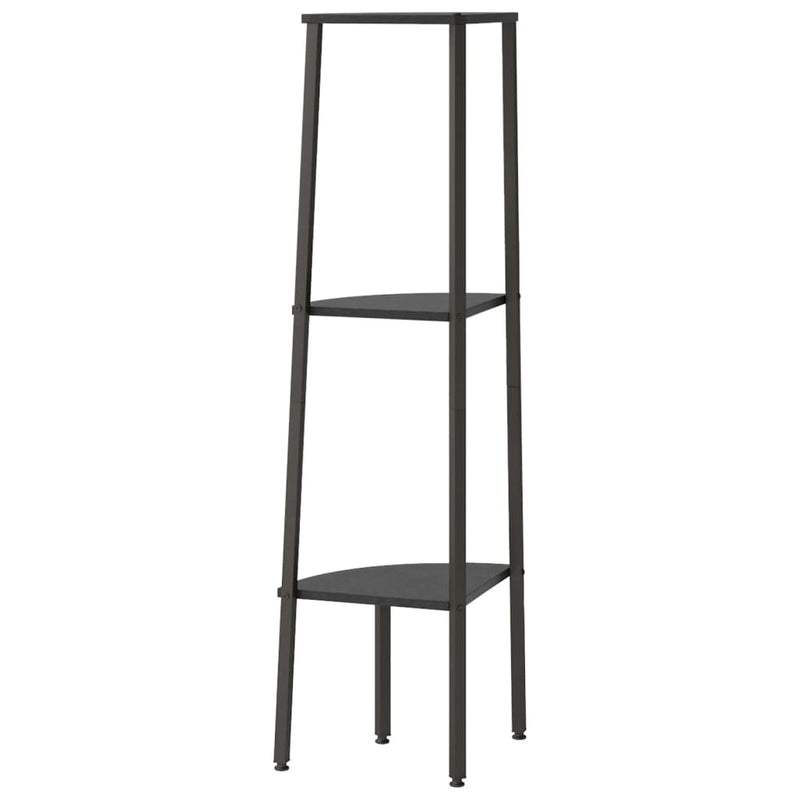 vidaXL 3 szintes fekete sarokpolc 45,5 x 31,5 x 120 cm