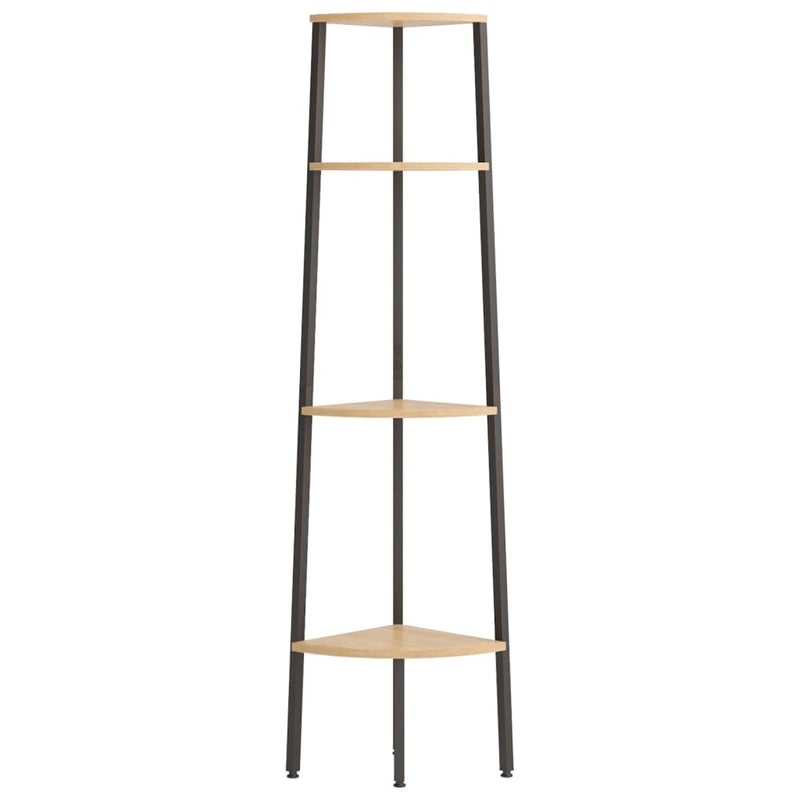 vidaXL 4 szintes világosbarna és fekete sarokpolc 45,5 x 31,5 x 150 cm
