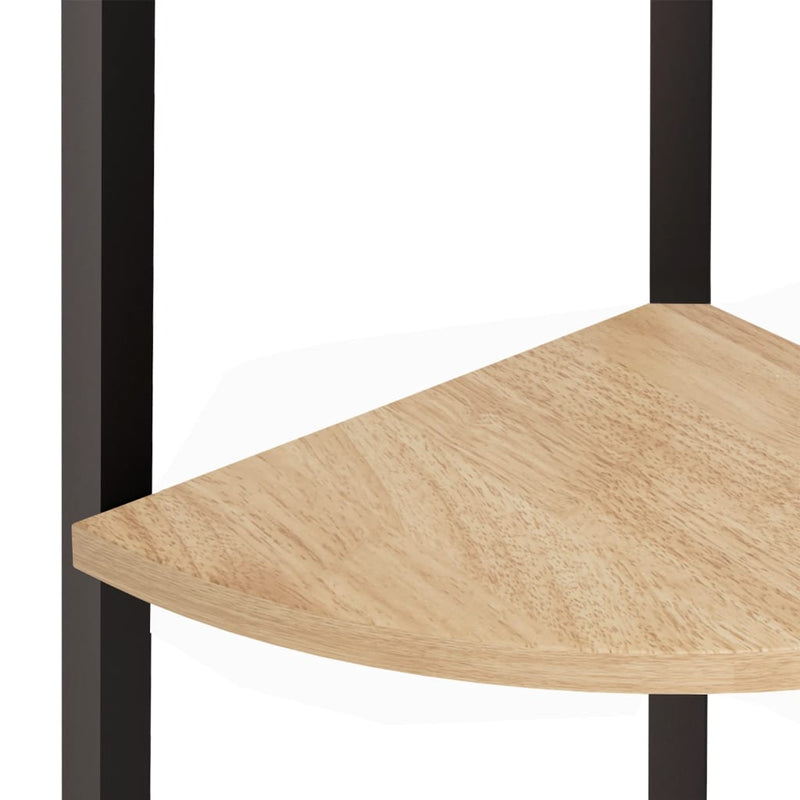 vidaXL 4 szintes világosbarna és fekete sarokpolc 45,5 x 31,5 x 150 cm