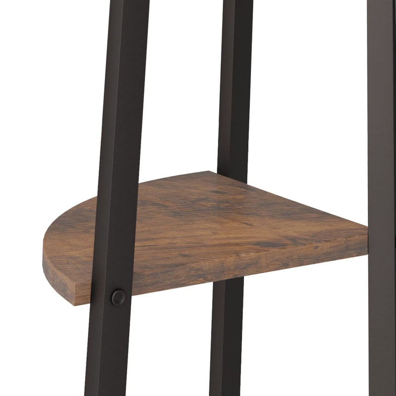 vidaXL 4 szintes sötétbarna és fekete sarokpolc 45,5 x 31,5 x 150 cm