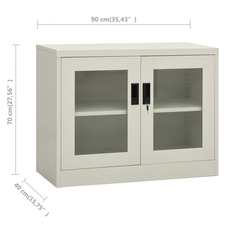 vidaXL világosszürke acél irodai szekrény 90 x 40 x 70 cm